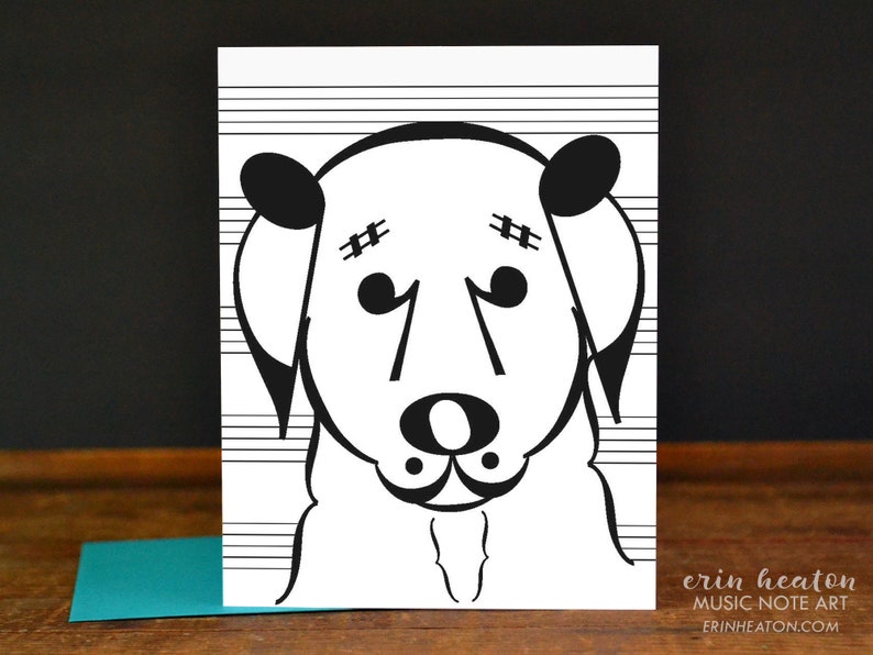 Music note cards / Set of 8 DOG Music Note greeting cards / Music gift / Music note card / Music teacher gift / Musician gift image 3