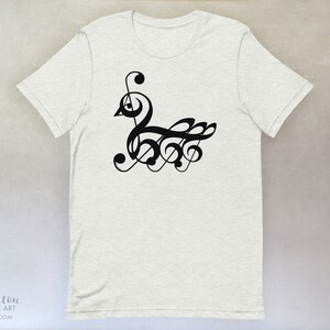 Treble Clef SWAN T-Shirt, available in adult youth sizes Ash