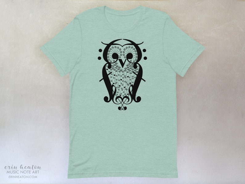 Music Note OWL T-Shirt, available in adult youth sizes image 5