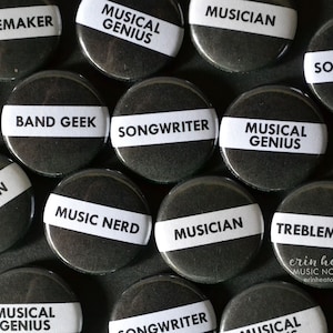 Musician buttons CLASSROOM PACK / Treblemaker / Band Geek / Music Nerd / Musical Genius / Songwriter Music student gifts image 1