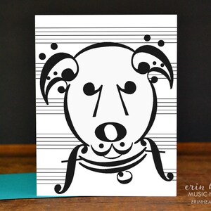 Music note cards / Set of 8 DOG Music Note greeting cards / Music gift / Music note card / Music teacher gift / Musician gift image 4