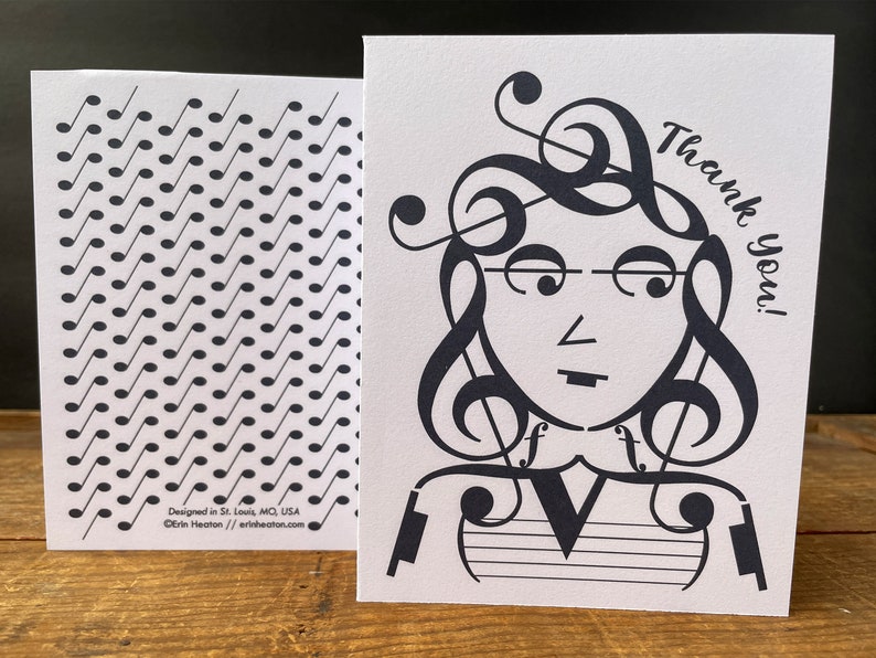 Printable MUSIC Thank You Card - PDF Instant Download - Music Teacher ...
