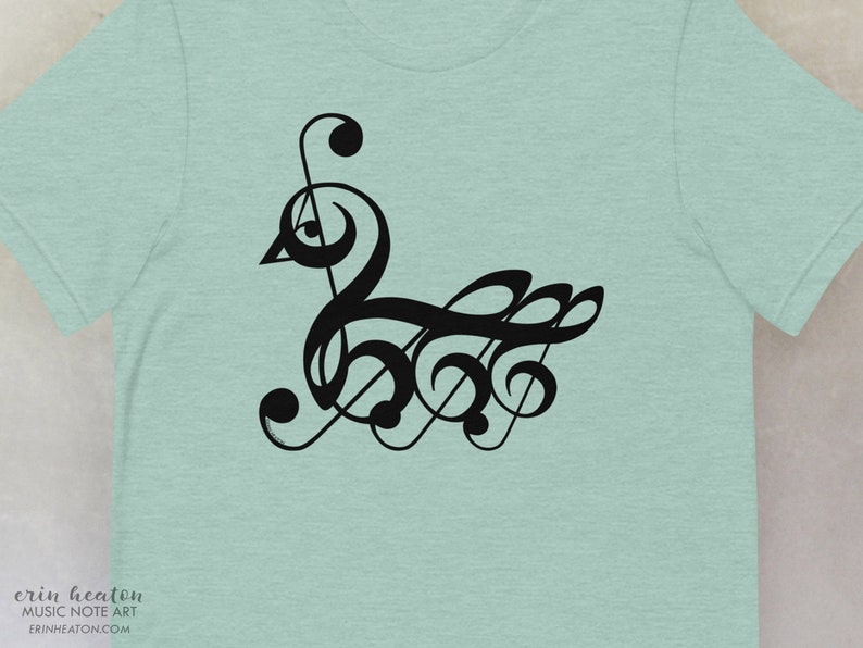 Treble Clef SWAN T-Shirt, available in adult youth sizes image 3