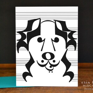 Music note cards / Set of 8 DOG Music Note greeting cards / Music gift / Music note card / Music teacher gift / Musician gift image 2