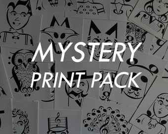 MYSTERY PRINT PACK - Includes 5 imperfect art prints - Clearance Seconds - Great for music classroom decor!