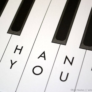 PIANO Teacher Thank You Card / Music thank you note / Black and white piano card / Band director card / Musician Thank You Card image 4