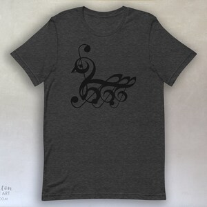 Treble Clef SWAN T-Shirt, available in adult youth sizes Dark Grey Heather