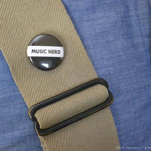 MUSIC NERD pin / Black and white musician button / Music teacher gift / Music button / Music gift / Band gift image 5