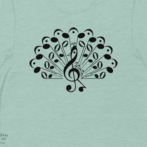 Music Note PEACOCK T-Shirt, available in adult + youth sizes