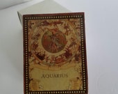Aquarius Wooden Trinket Box Lacquered Jewelry Box Zodiac Symbol Albert E. Price 4 quot X 3 quot Vintage New Old Stock NOS