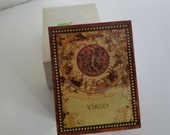 Virgo Wooden Trinket Box Lacquered Jewelry Box Zodiac Symbol Albert E. Price 4 quot X 3 quot Vintage New Old Stock NOS