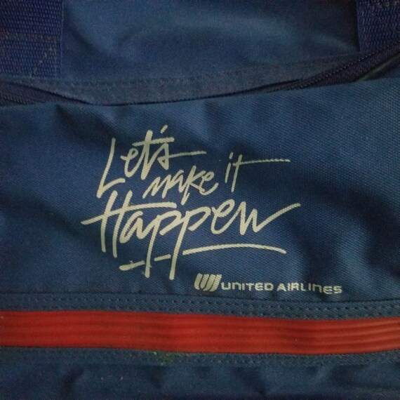 United Airlines Duffel Bag Carry On Gym Coated Canvas… Gem