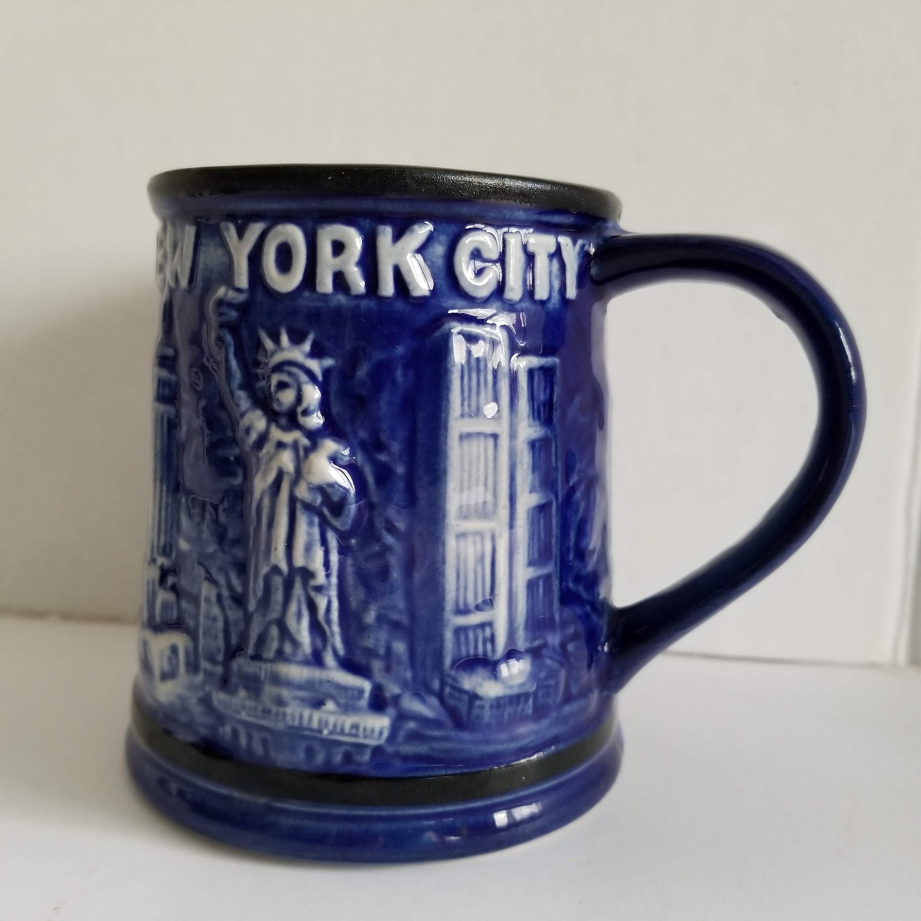 Vintage New York City Coffee Mug Cup Twin Towers Statue Of Etsy