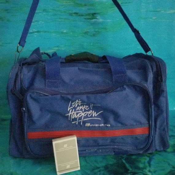 United Airlines Duffel Bag Carry On Gym Coated Canvas… Gem