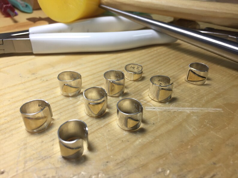Ear Cuffs Silver Brass minimalist geometric triangle jewelry custom handmade earrings by IvyKJewelry