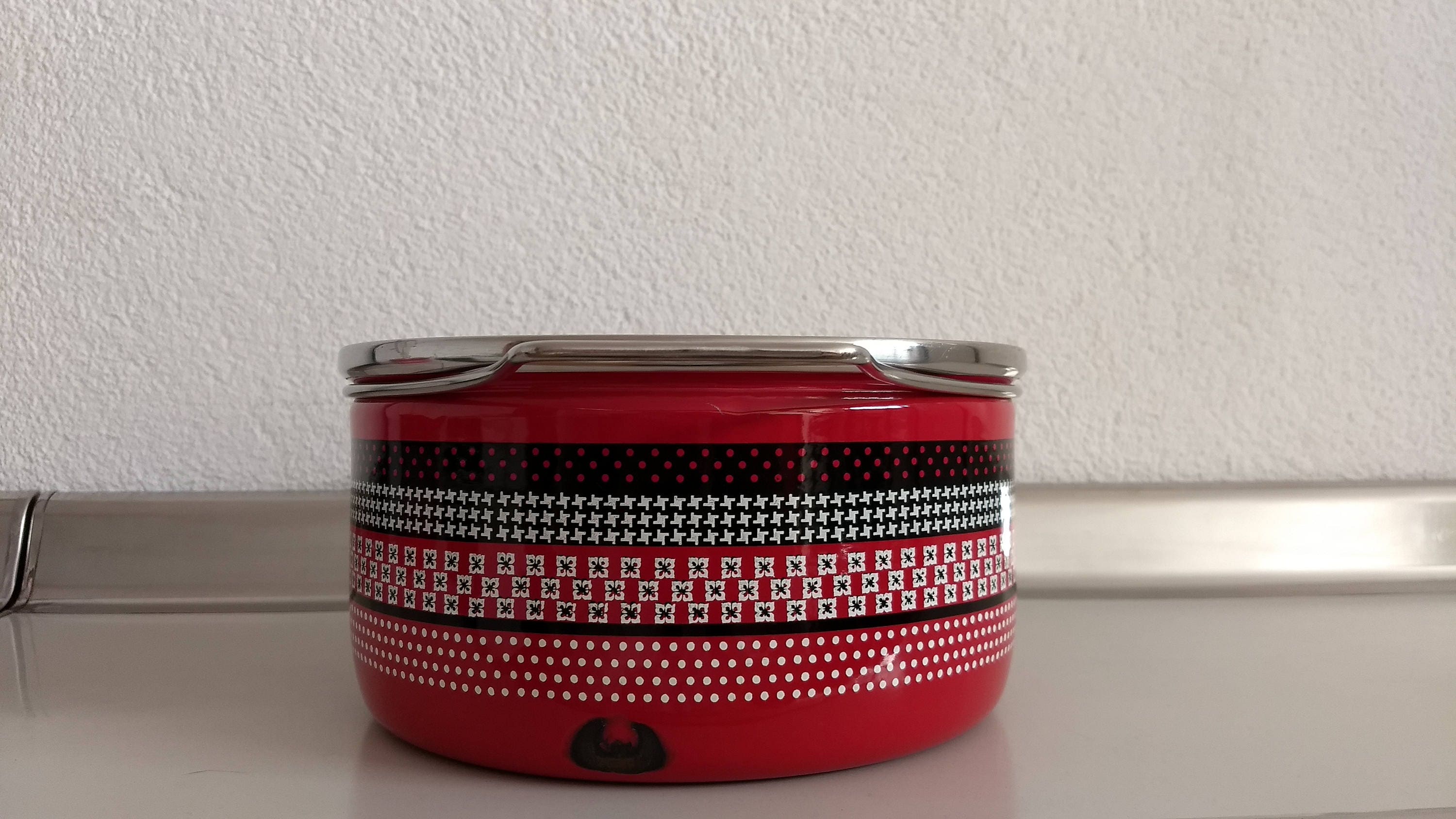 SILTAL Pot émaillé orange 1970 Hiéroglyphes égyptiens design Carla