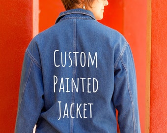 Small Custom Hand Painted Vintage Jacket