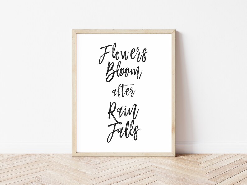Citation de fleurs art de mot décor de mur de texte Etsy