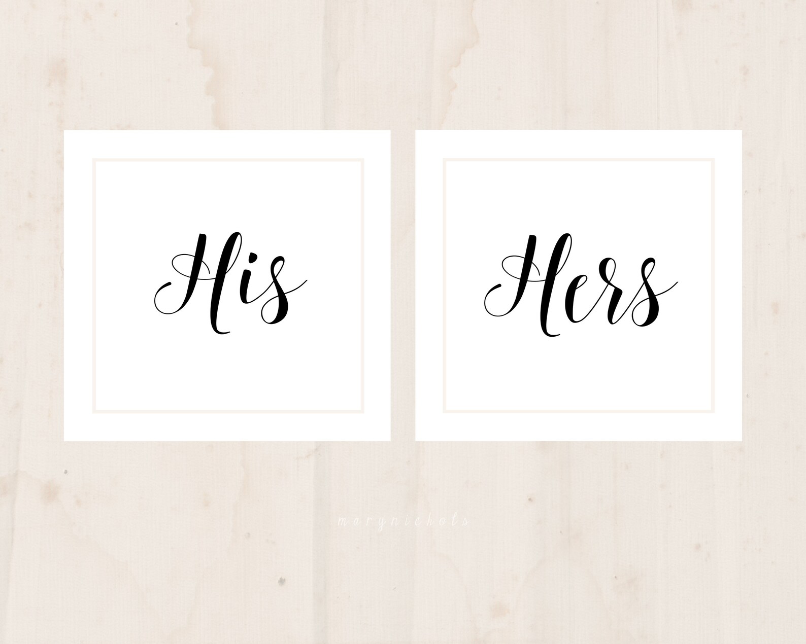 His & Hers Wall Decor Bedroom Set Sign Sides of Bed Master Etsy