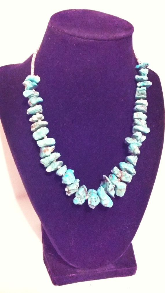 Vintage NAVAJO Turquoise Necklace sterling silver an… Gem