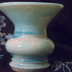 Turquoise Vase Flower Vase Vintage Blue Cloud Vase Marbled Glaze Pottery Hand Made Vintage Vase Christmas Gift Hand Made Vase