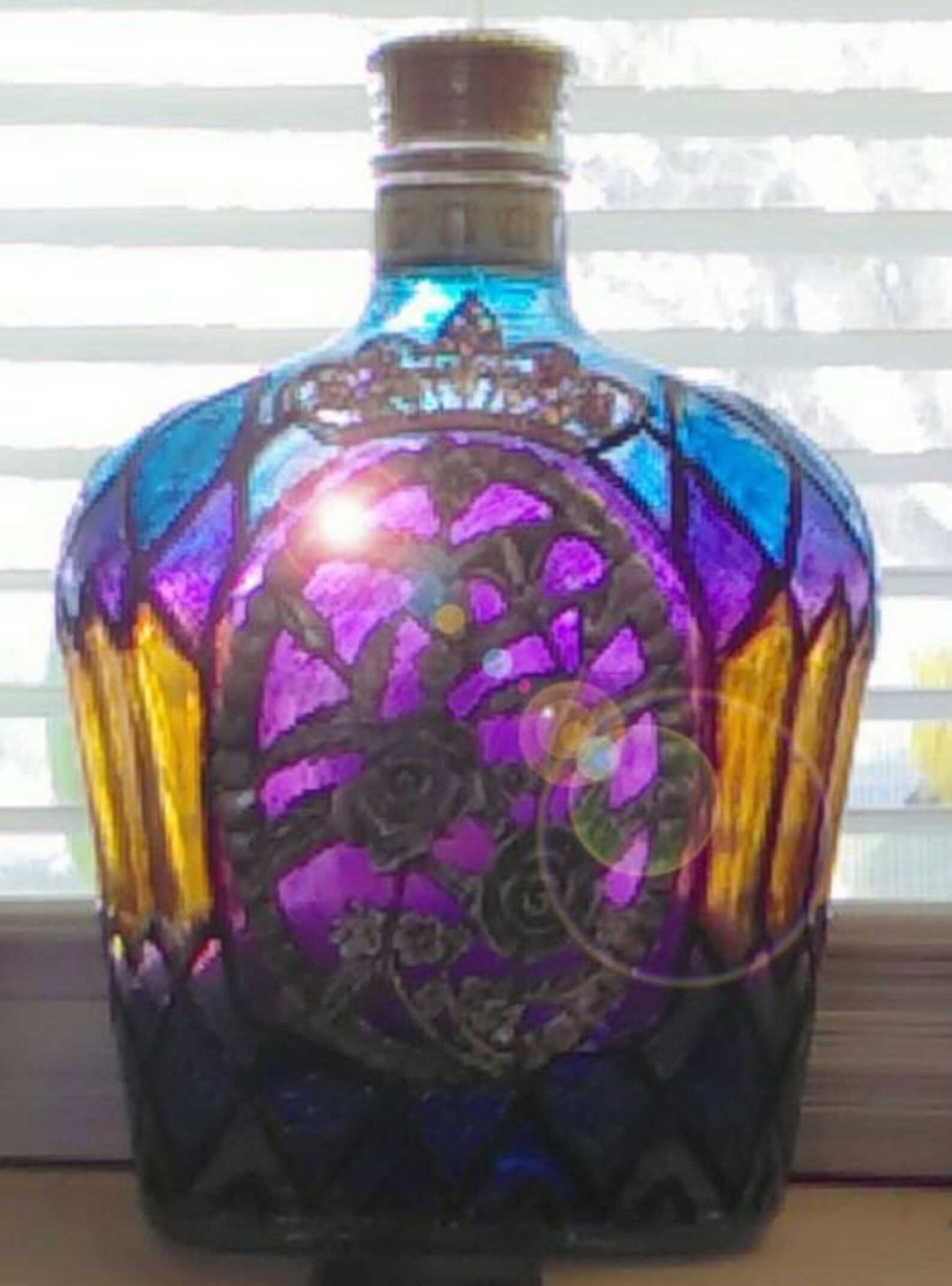 Crown Royal Hand Painted Original Sealed Bottle for Your Bar Etsy