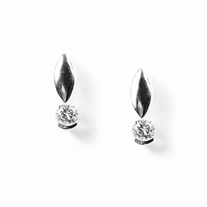 925 Sterling Silver Brilliant cut cubic Zirconia stud Earrings, Dress Up, Party Earrings, Gift for Her