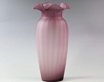 Vintage hand blown Lilac Glass Vase
