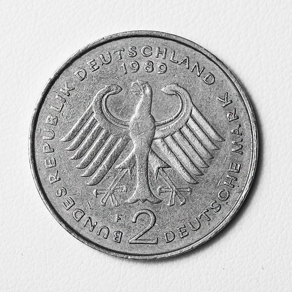 1989 Germany 2 Deutsche Mark Coin: Ludwig Erhard Commemorative - Etsy