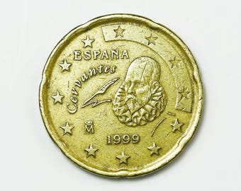 希少 20 ユーロ セント コイン 1999 スペイン セルバンテス 収集用