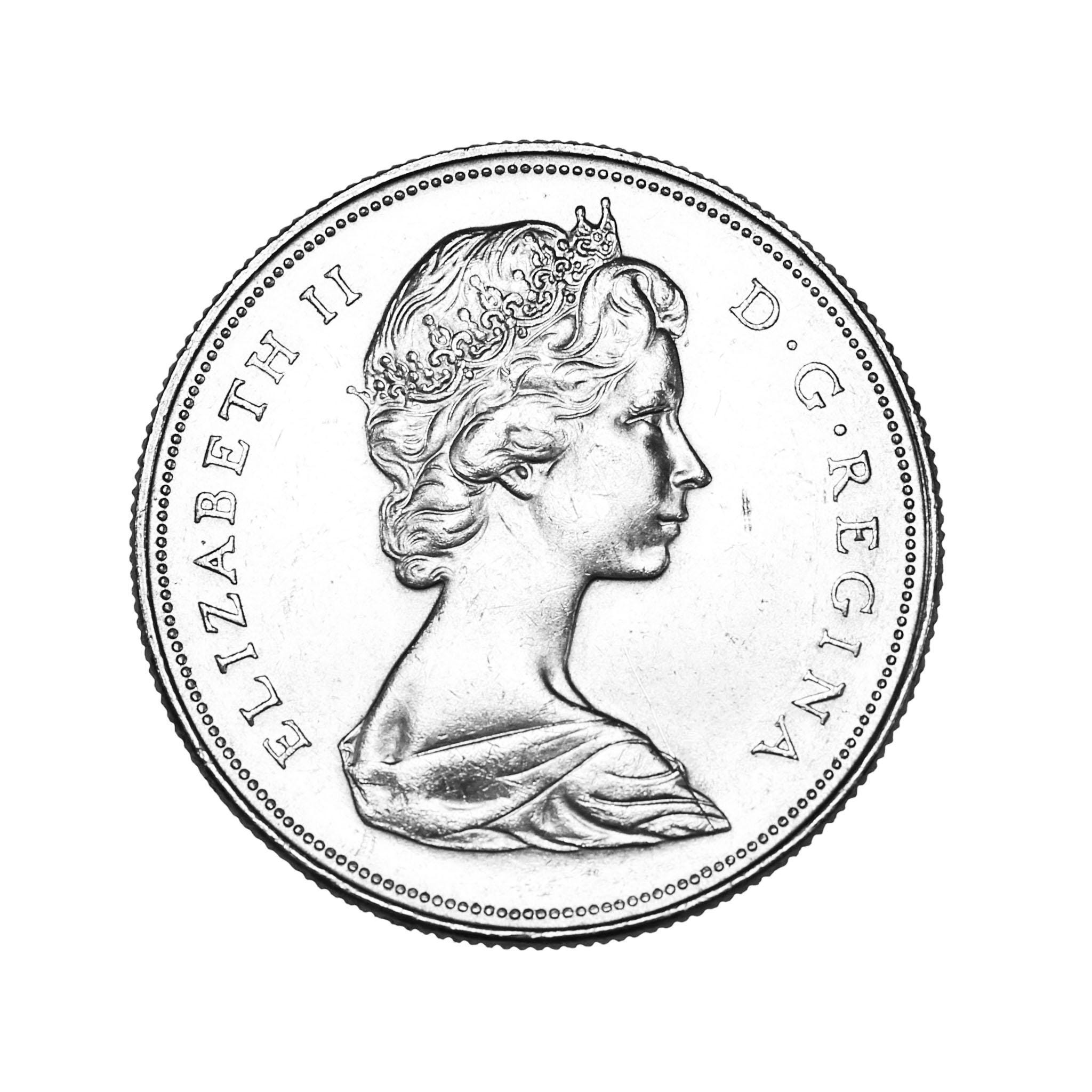 1968 年カナダ ヴォヤジャー ドル硬貨: エリザベス 2 世の肖像 - Etsy 日本
