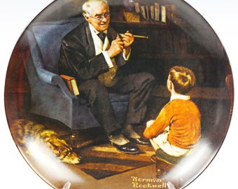 1982 Norman Rockwell "The Tycoon" Edwin Knowles Decorative collectible Plate