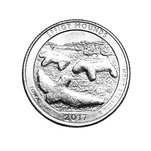 2017 Washington Quarter, Effigy Mounds National Monument Iowa, America the Beautiful Quarters Program