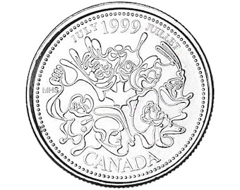 1999 Canadian Quarter: Elizabeth II, History of Canada Series 25 cents