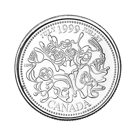 1999年カナダ25セント硬貨：エリザベス2世、カナダの歴史シリーズ25