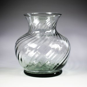 Vintage Hand Blown taupe colour Glass Vase swirled pattern, Art Glass handcrafted Rounded Vase, Home decor
