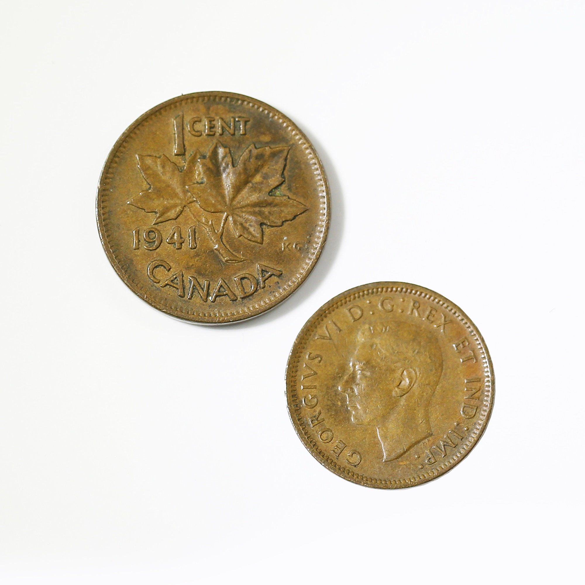 1941 Canada 1 Cent Bronze Coin Canadian One Penny Small Coin - Etsy