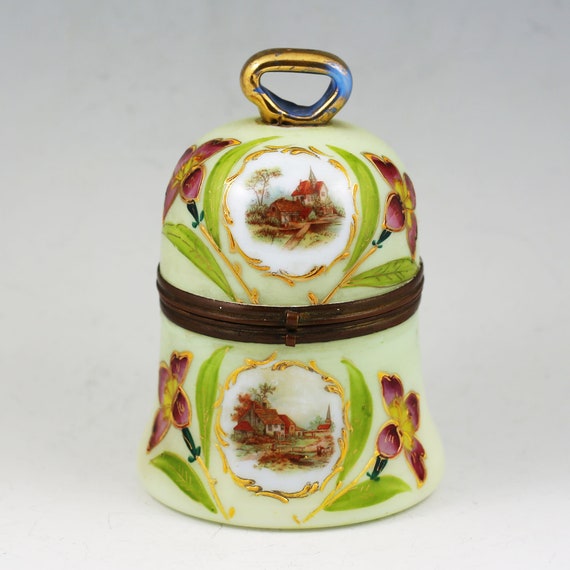 Antique Victorian Jewelry or Trinket Box enameled… - image 9