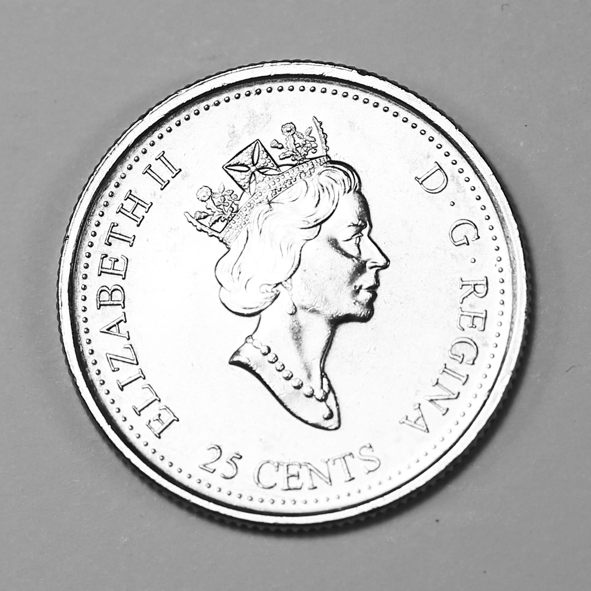 1999年カナダ25セント硬貨：エリザベス2世、カナダの歴史シリーズ25
