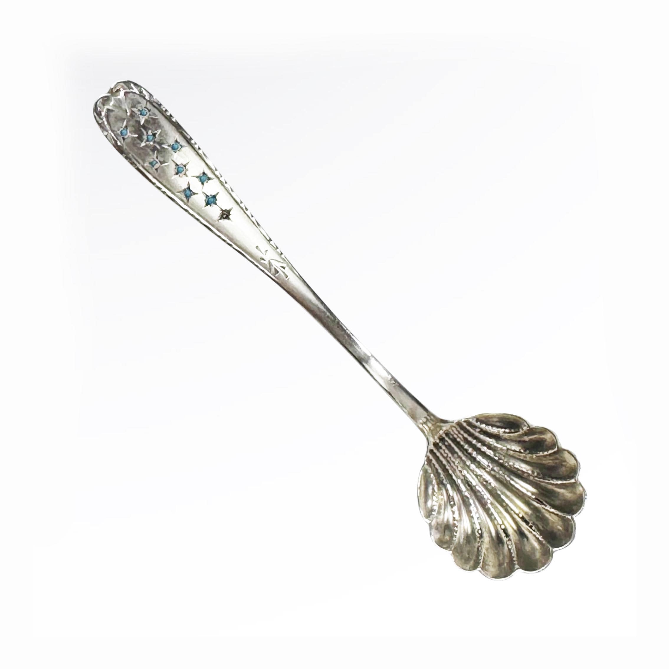 アンティーク英国ジョージアンスターリングシルバー塩/調味料スプーン