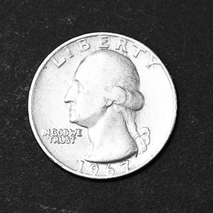 1967 United States Quarter Dollar, Washington Quarter, USA 25 cents Coin