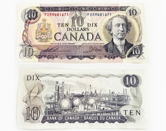 FDJ7169335 - 1971 Canada bank note - Canadian ten 10 dollar bill