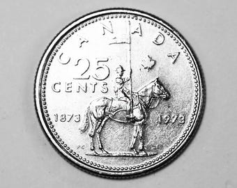 1973 Canadian Quarter: RCMP 100th Anniversary Coin
