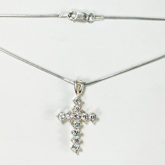 Solid 925 sterling silver Necklace snake Chain wi… - image 4