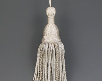 5" silver metallic bullion Tassel, trim passementerie vestment, Church