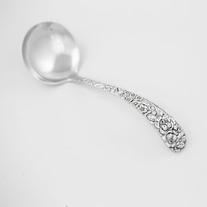 Vintage Sterling Silver Kirk Stieff Rose Solid Gravy Ladle Monogrammed