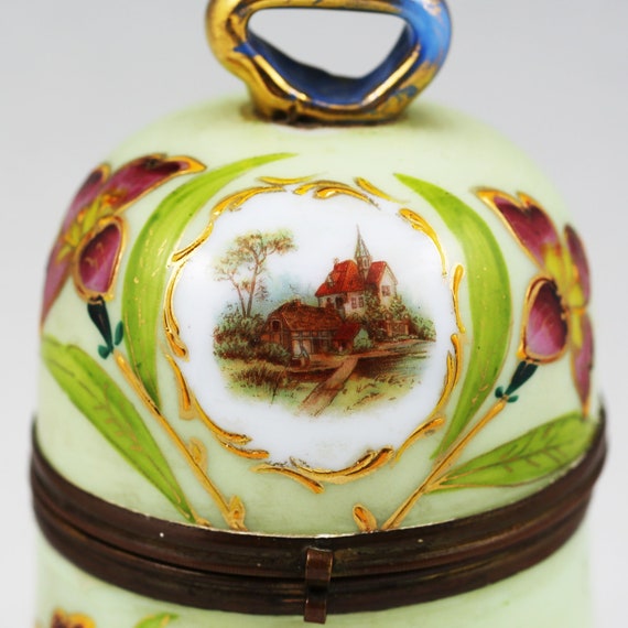 Antique Victorian Jewelry or Trinket Box enameled… - image 6