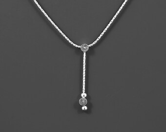 Sterling Silver Necklace Chain with drop Down dangle Pendant 16 inch
