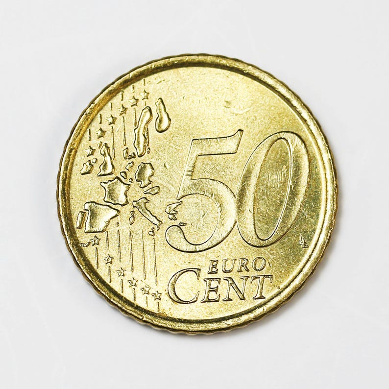 2002 Itali Zeldzame Munt 50 Eurocent 1e Kaart Marcus Aurelius munt 