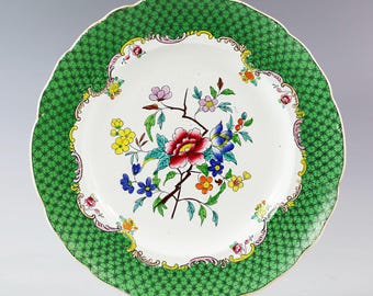 ヴィンテージ中国製7.2インチプレート、千花模様の中国製プレート